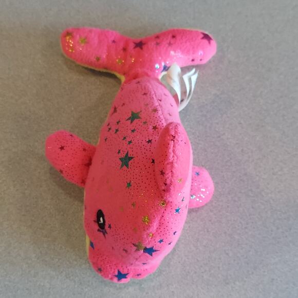 Toy Works Starry Dolphin Plush Stuffed Animal Pink and Yellow - Picture 2 of 7